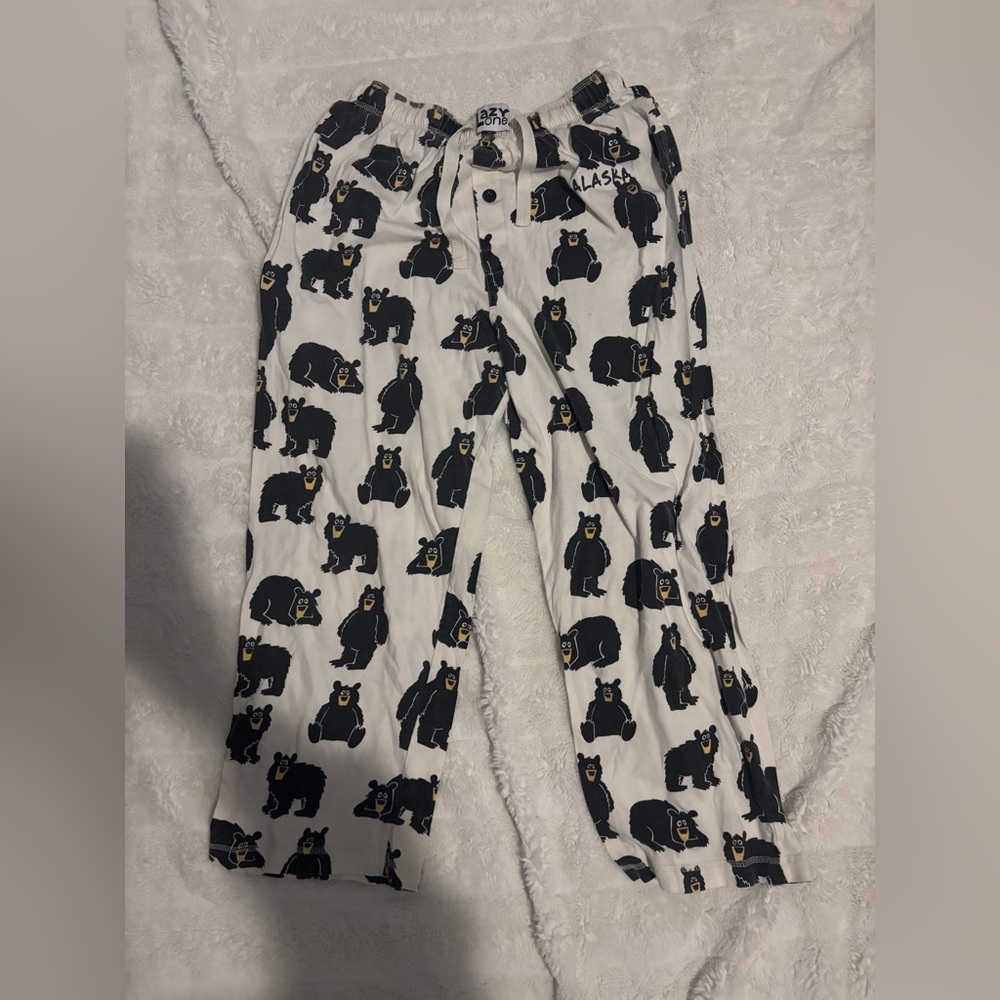 Lazy One Black and White Bear Pajama Pants
